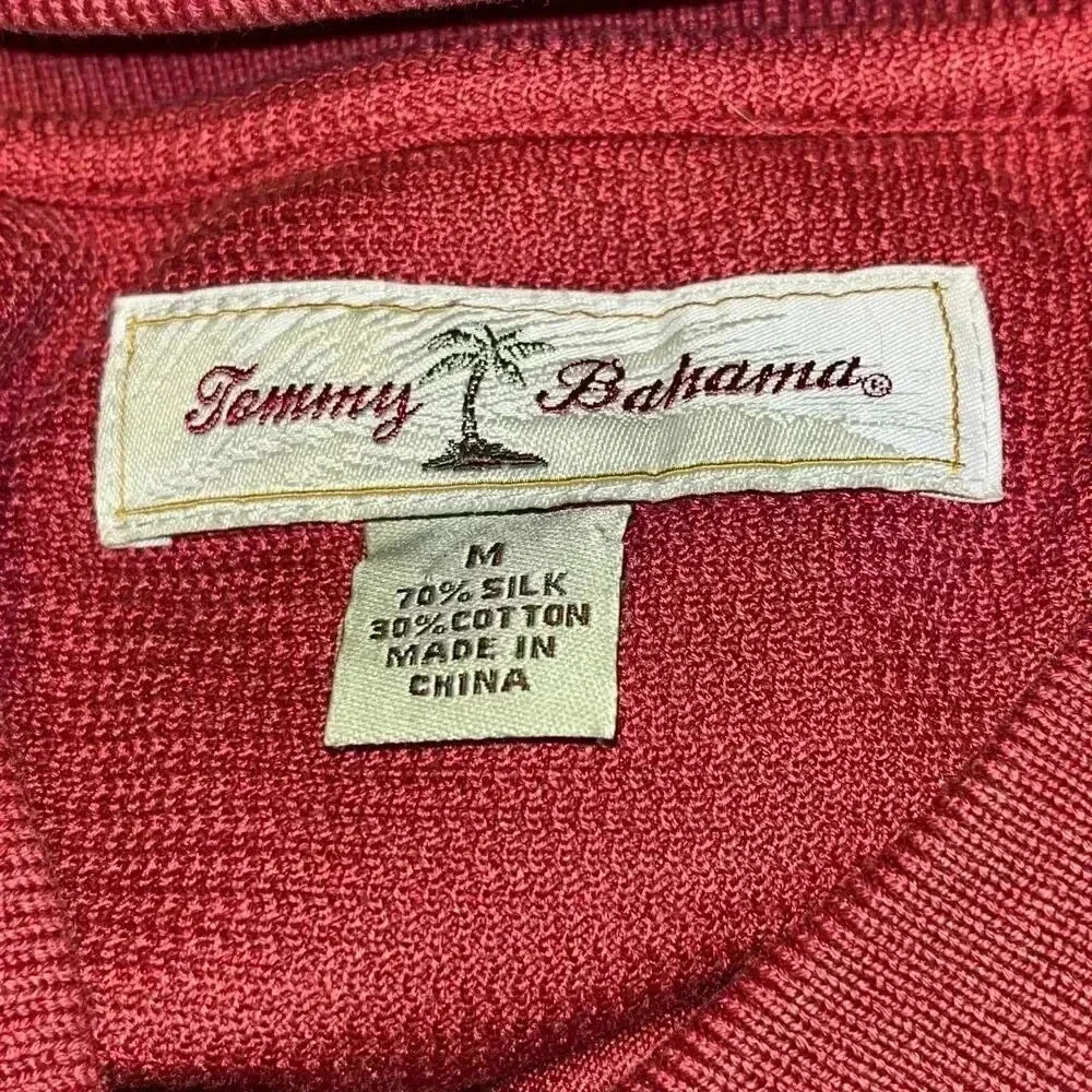 Tommy Bahama Men’s Red Casual Silk Cotton Blend Polo Shirt Medium‎ - Picture 4 of 5